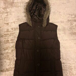 2000s fur hood vest